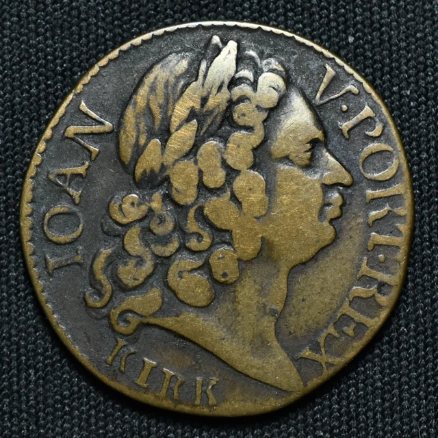 Undated George II, 9 Shillings (Quarter Joe) Brass Coin Weight By Kirk, W1549 Undated George II, 9 Shillings (Quarter Joe) Brass Coin Weight By Kirk, W1549