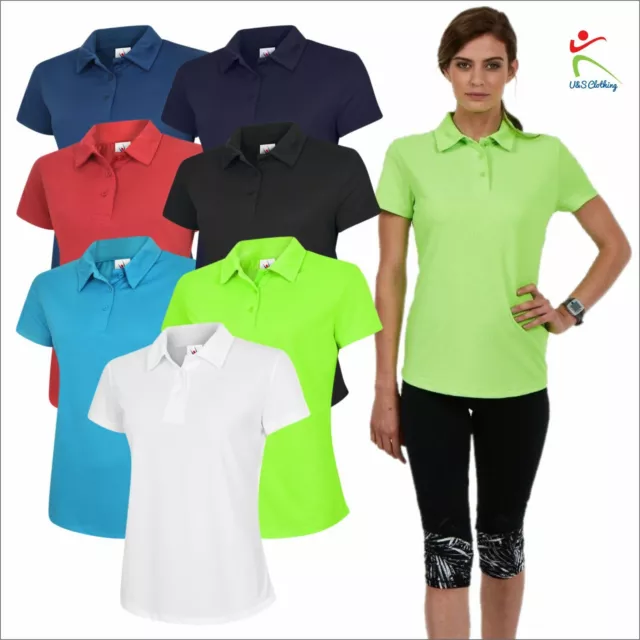 Uneek Ladies Ultra Cool Poloshirt Sports Breathable Casual Running Polo Shirts