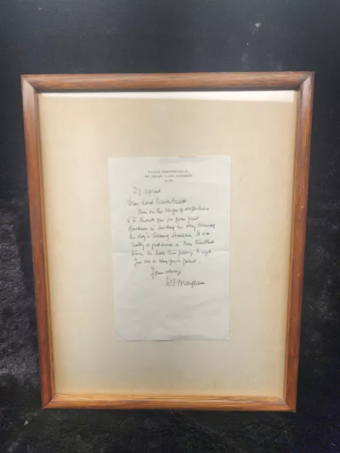 W. S. MAUGHAM - Hand Written Letter- Signed- Plus 1st Edition Book