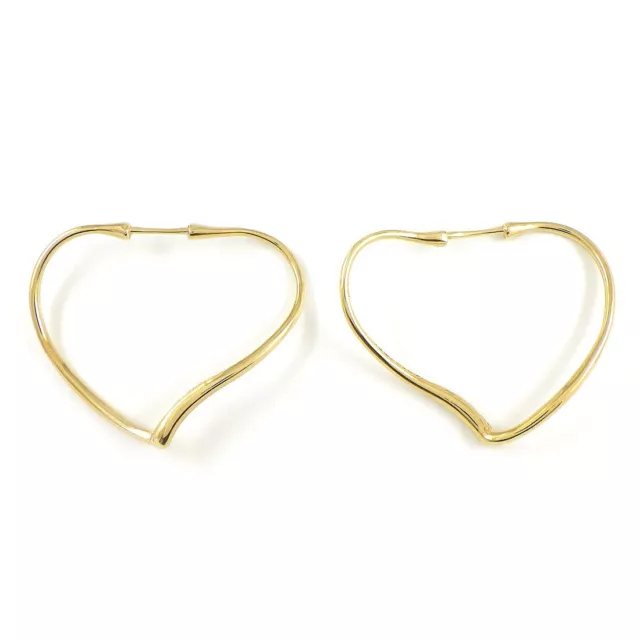Tiffany & Co. Pierced Earrings Open Heart Hoop Small 750(18K) Yellow Gold