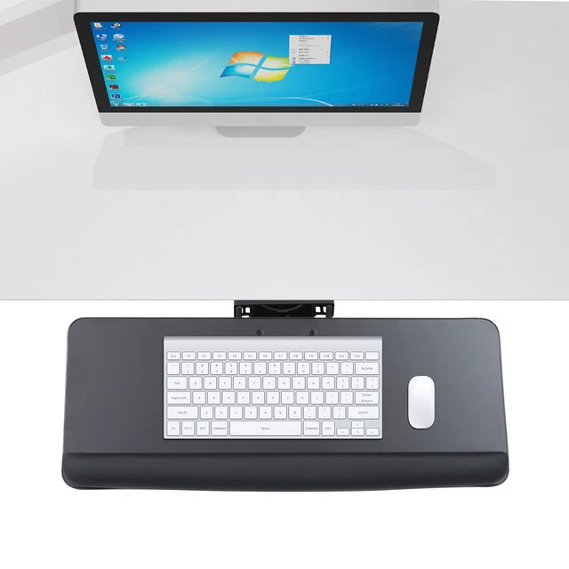 ERGONOMIC HEIGHT & Angle Adjustable Under Desk Keyboard Tray,Grey