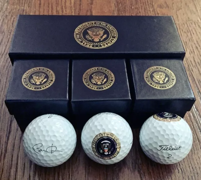 Genuine President Barack Obama Presidential Seal White House Golf Balls 3-Pack