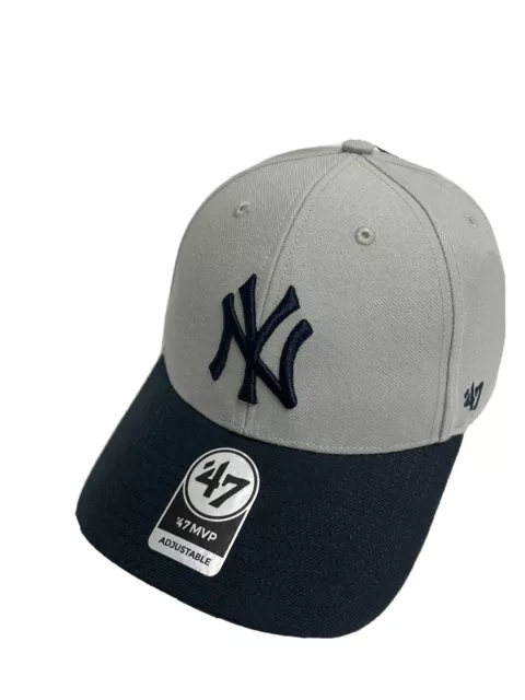 MLB New York Yankees ('47 Brand) MVP Hat Adjustable Audible Two Tone Gray