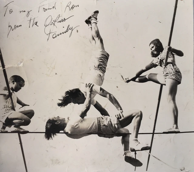 1940’s Original PHOTO Family Acrobat Act High Wire Circus Signed