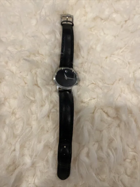 MOVADO Women’s Museum Black 24mm Dial 84 A1 1837 NEW BATTERY ~ Retails $550