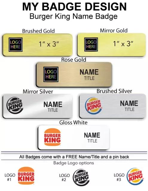 Burger King Employee Name Badge