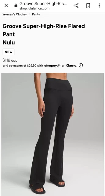Women's Lululemon Black Groove Yoga Pants Flare Leggings Womens Size 2/ XS