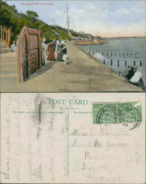 Dovercourt Cliff & Parade GB 1920 Harwich Cancel 7659