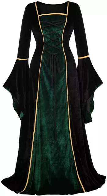 frawirshau Renaissance Costume Women Medieval Dress Cosplay Costumes Womens Long