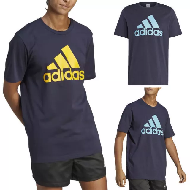 Adidas Camiseta Hombre Verano Manga Corta Cuello Redondo Estampado Top Casual