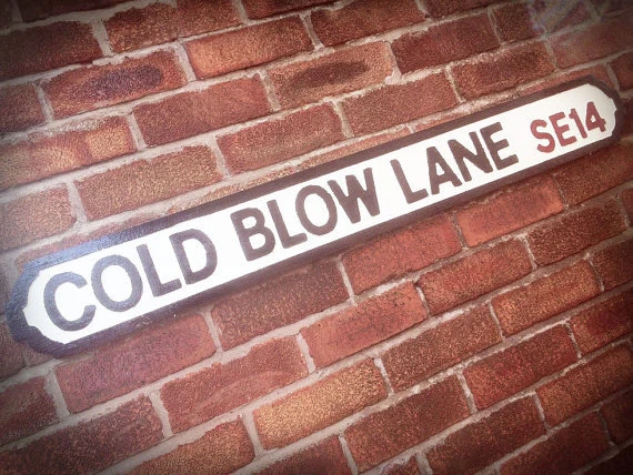 COLD BLOW LANE Vintage Millwall Street Sign Road Sign Football The