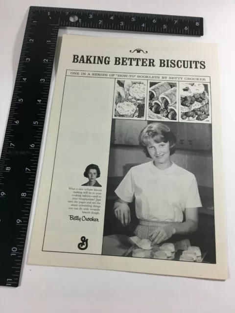 Vintage 1960s Better Crocker Baking Better Biscuits  Recipe Booklet 8 pgs