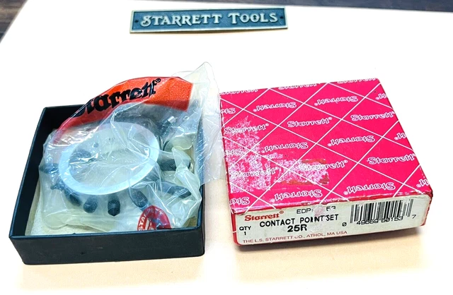 New! STARRETT No. 25R Dial Indicator Contact Point Set with Original Box. USA. New! STARRETT No. 25R Dial Indicator Contact Point Set with Original Box. USA.
