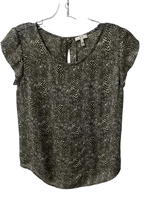 Joie Rancher Silk Top Snake Print Womens Size XS Brown Blouse