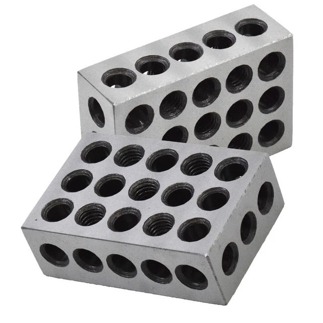 Ultra Precision 1 Matched Pair 1-2-3 Blocks 23 Holes .0002" Machinist 123