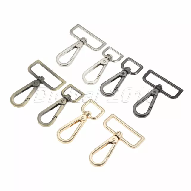 1/5X 4Color Luggage Straps Metal Buckles Dog Collar Hanger Lobster Clasps Swivel