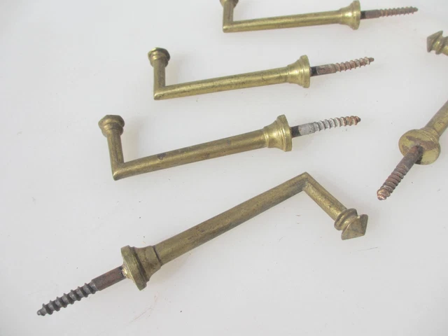 Vintage Brass Curtain Tie Backs Hooks French Old Hook Hanger Rococo 4"D -£10each 3