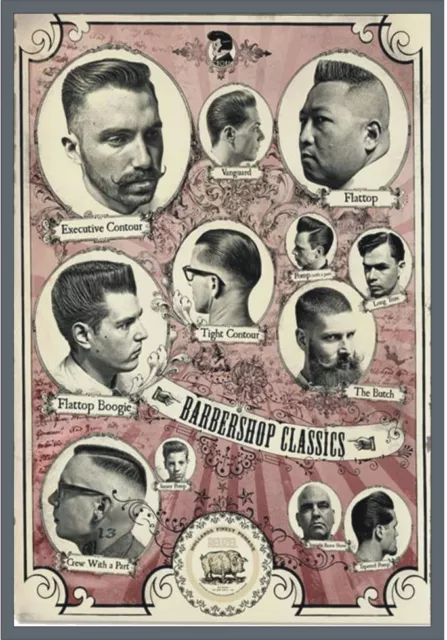 TARGA VINTAGE "1960 HAIR CUTS BARBER SHOP" Pubblicità, ADVERTISING, POSTER,PLATE