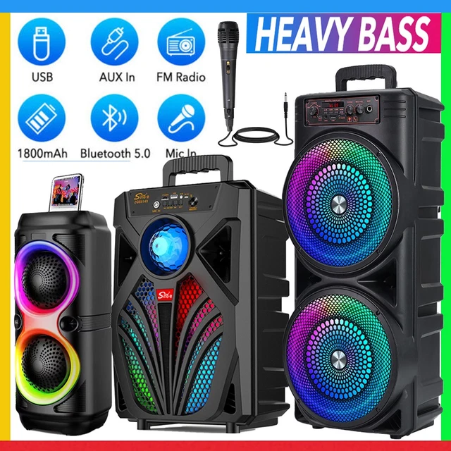 2025 PORTABLE BLUETOOTH Speaker Subwoofer Wireless Heavy Bass Sound ...