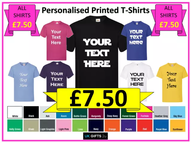 CHILDREN'S Personalised Text T-shirt Custom Xmas Kids Child PE Groom Printed