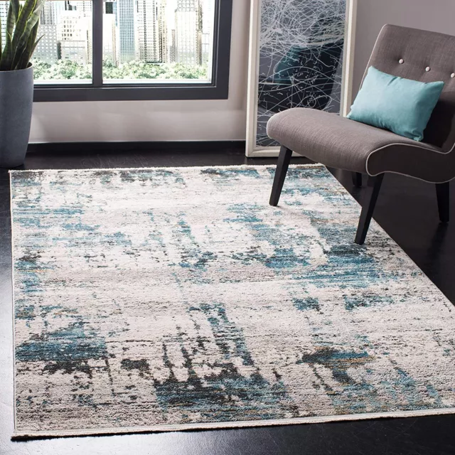 Safavieh SHIVAN ABSTRACT with Fringe Area Rug in Ivory Navy BLUE 120 x 180cm