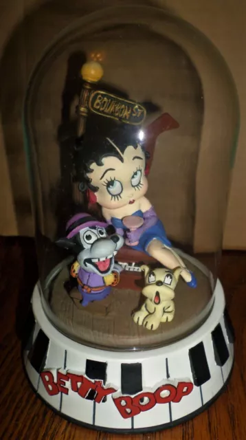 1995 Betty Boop “Bourbon Street” Hand Painted Sculpture Glass Dome Figurine TFM