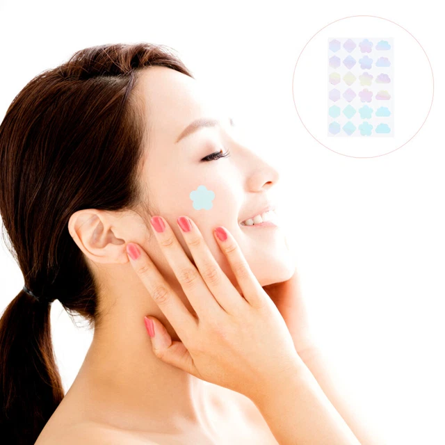 6 hojas pegatinas para el cuidado de la piel espinillas pegatinas para el acné colorido