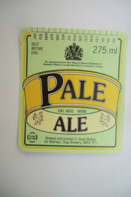 Watneys London Pale Ale 1984 Brauerei Bierflasche Etikett