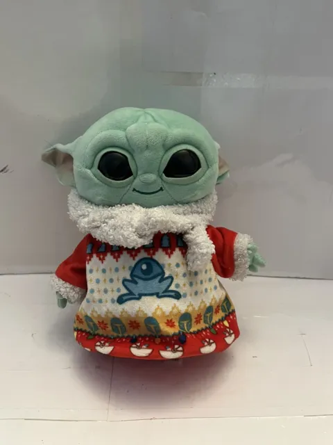 Star Wars Mandalorian Child Plush Baby Yoda Grogu Ugly Holiday Sweater 8"