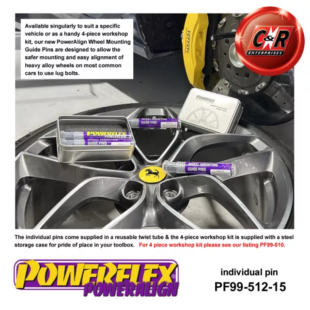 Powerflex Pin guida montaggio ruote stradali per Vauxhall Astra MK1 80-85 PF99-512-15 3