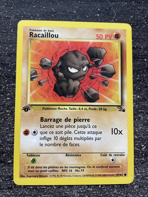 Racaillou Commune - Pokémon 47/62 Fossile Édition 1 Proche Du Neuf Fr