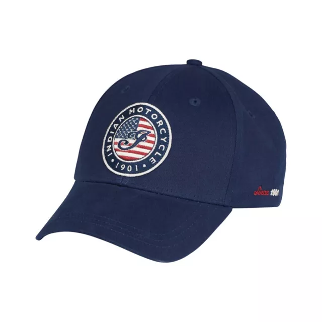 * Indian Motorcycle Navy Blue USA Flag Logo Cap Hat P/N 2862924