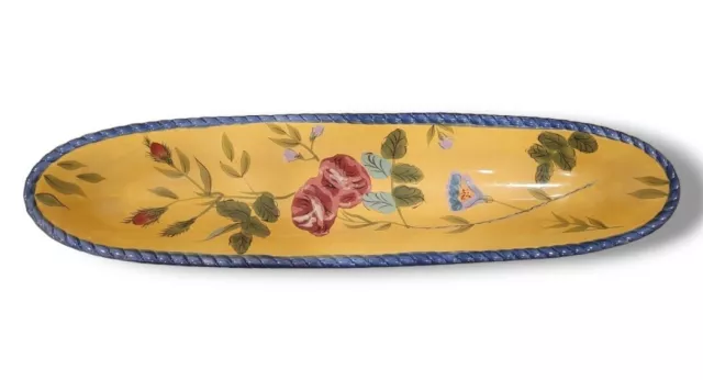 Viintage Raymond Waites Spring Garden Bread Plate in Yellow & Blue Floral