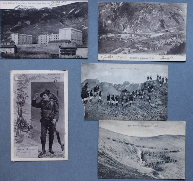 Lot cpa Chasseurs Alpins BCA Modane Maurienne guerre 14-18