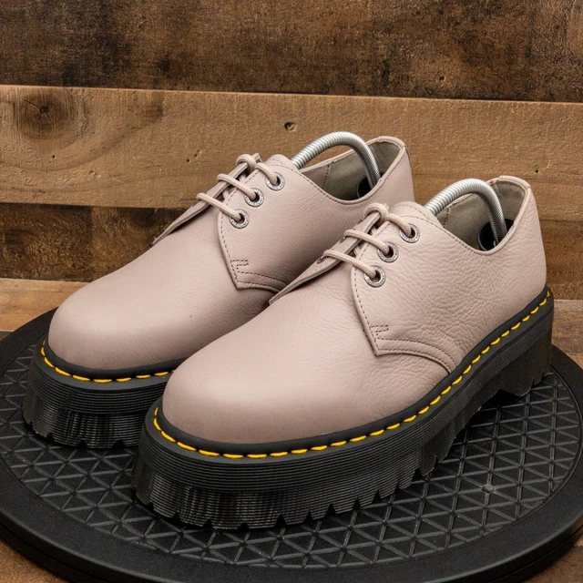 DR MARTENS PLATFORM Oxfords Mens Ankle Boots Pinky Beige Leather Low