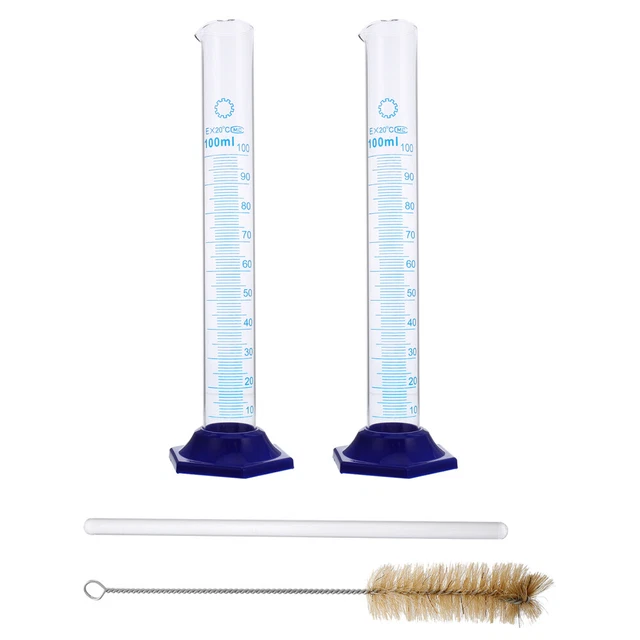 4 pièces 100mL cylindre de mesure en verre à base ronde équipement de chimie de