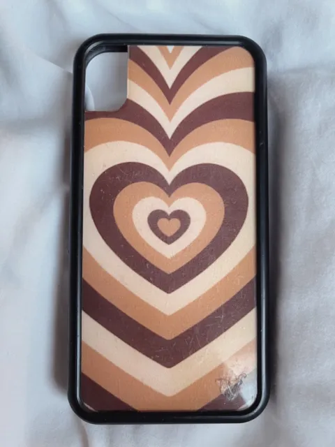 Wildflower iPhone XR Brown Tan Heart Case