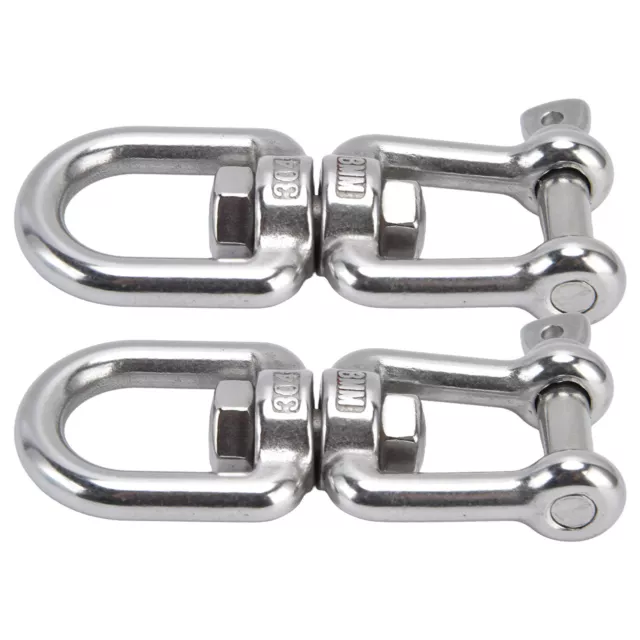 2Pcs 8mm 360° Rotating Shackle Rotating Rings Rotating Snap 304 Stainless Steel