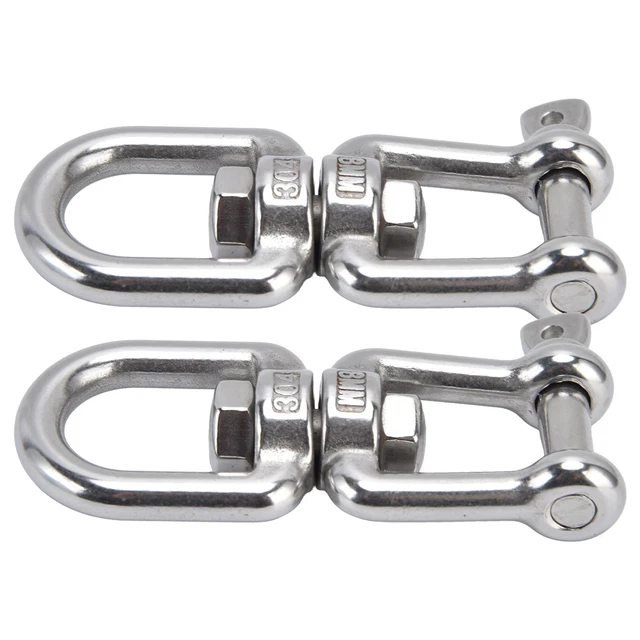 2Pcs 8mm 360° Rotating Shackle Rotating Rings Rotating Snap 304 Stainless Steel