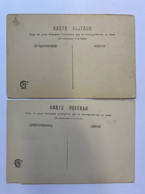 CPA lot 2 cartes Premier 1er Poisson Avril Marchande de marée Clairette Angot 2