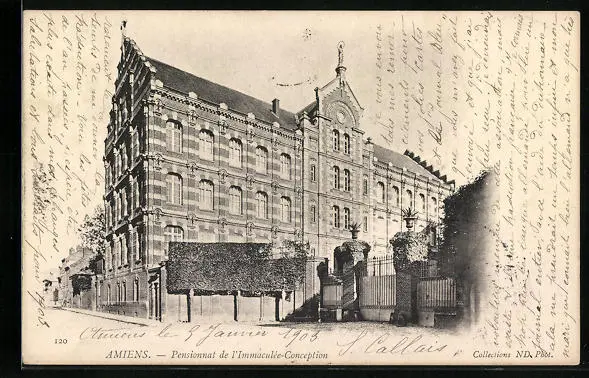 CPA Amiens, Pensionnat de l´Immaculée-Conception 1903