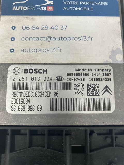 Calculateur Moteur (ECU) CITROËN C4 Picasso 1.6 HDI - Réf. 0281013334 / 9666986680 EDC16C3 - Occasion à Décoder