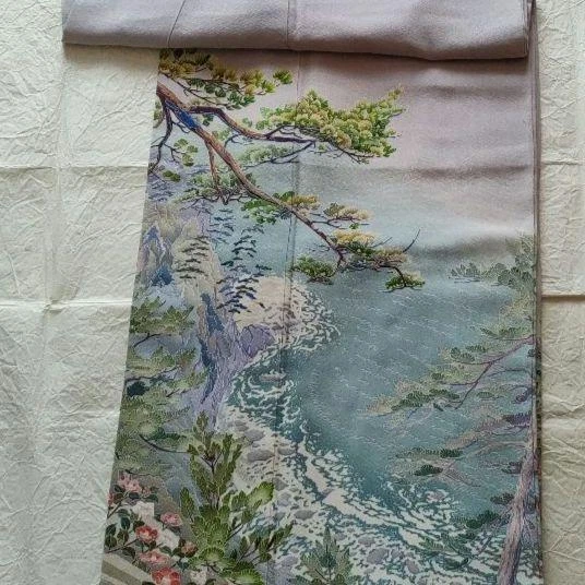Japanese Kimono Colored Tomesode With Yuzen Artist Signature