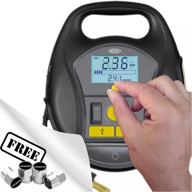 Hyfive Digital Cordless Air Compressor Tyre Inflator With Light