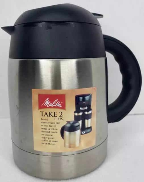 Melitta Take 2 Plus Coffee Thermal Thermos Carafe 40 oz / 5 Cups - OEM