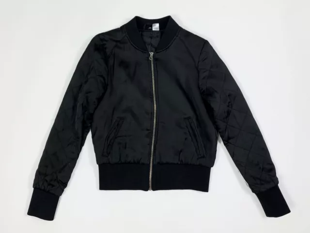 HM H&M divided giacca corta jacket donna usato EUR36 tg 40 giubbotto nero T7296