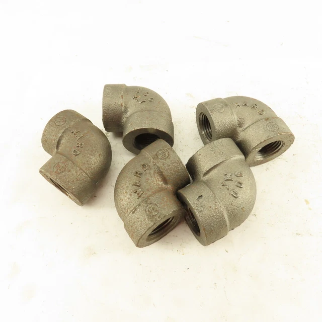 Ward 1/2"NPT Schedule 80 Malleable 90° Elbow Black Pipe Fitting Lot of 5
