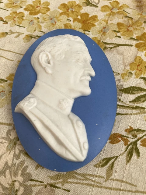 Vintage Mosaic Tile Company Zanesville Bust Blue Wedgwood 1887 Building Fund’