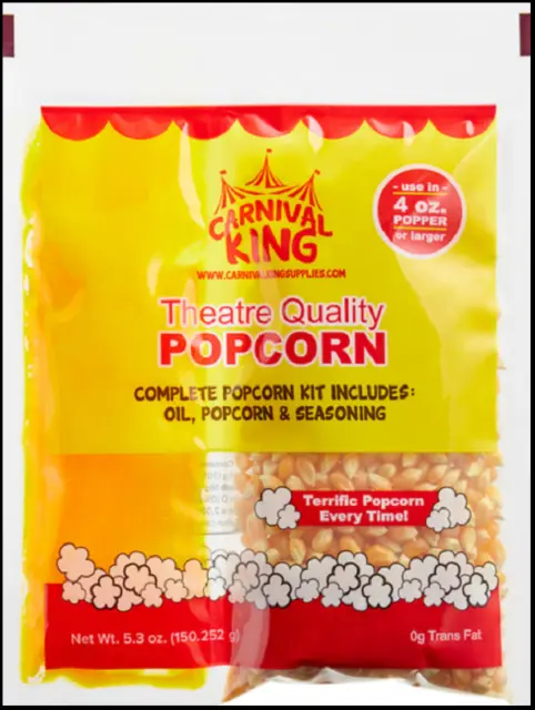 24/Case Carnival King All-In-One Popcorn Kit For 4 Oz. Popper Ready to Use Pop*