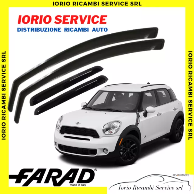 KIT SET 4 DEFLETTORI ARIA per MINI COUNTRYMAN R60 10>16 5p FARAD fumè ANTITURBO